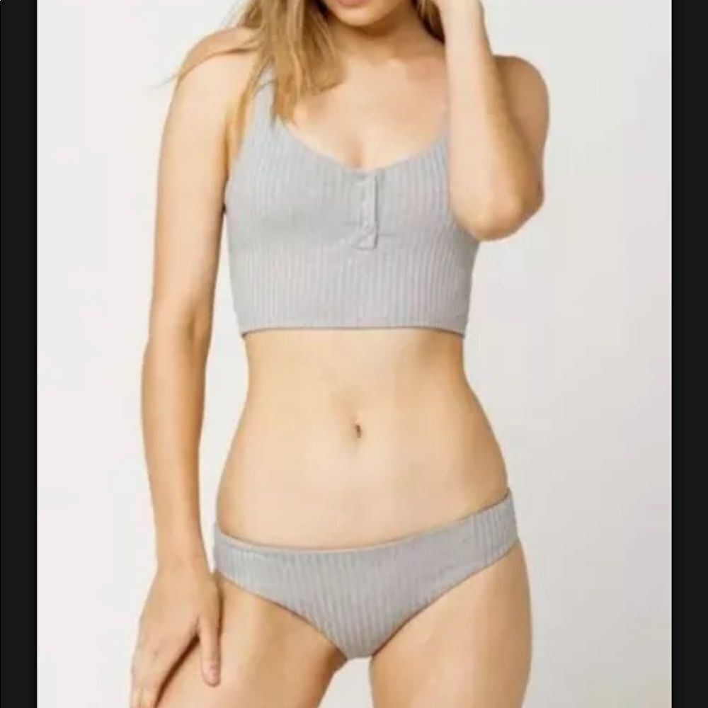 New Anthropologie Tavik Ali Hipster Bikini Bottom Medium Heather Gray